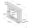 Camino Elettrico da Pavimento 99x88,3x25 cm Effetto Fiamma 1500W Sined Asciano Grigio Scuro
