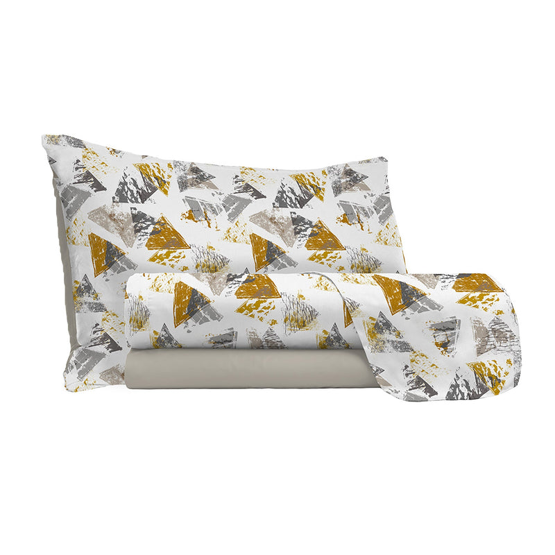 Set Lenzuola Sopra Sotto e Federe in Microfibra Urban Giallo Varie Misure