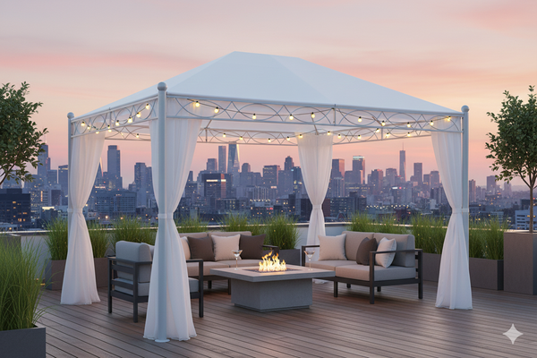 Gazebo da Giardino 3x4m in Metallo Morel Miami Bianco online