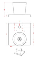 Base con Vaschetta per Fontane con Ghiera Grande 40x40x5 cm in Cemento Belfer 42/BSE/3 Turchese