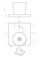 Base con Vaschetta per Fontane con Ghiera Grande 40x40x5 cm in Cemento Belfer 42/BSE/3 Viola