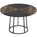 Tavolo da Pranzo Rotondo Ø120x75 cm per 4-6 Persone Stile Industriale in MDF e Metallo Marrone Rustico e Nero      