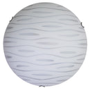 Plafoniera 1xE27 Ganci Cromo Vetro Lastra Bianco Decorato Marea E-Energy Fulvia