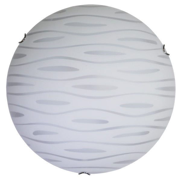 acquista Plafoniera 2xE27 Ganci Cromo Vetro Lastra Bianco Decorato Marea E-Energy Fulvia
