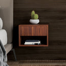 Set 2 Comodini con Cassetto e Ripiano a Giorno 40x34x29 cm in Legno Marrone  