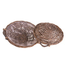 Set 2 Cesto Rotondo Basso in Vimini Larghezza 40 cm