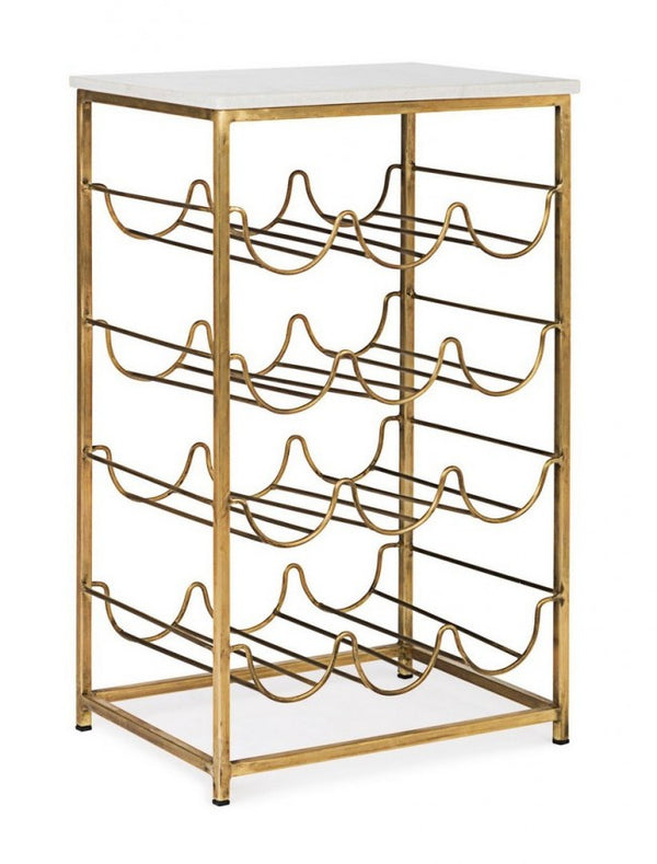 acquista Tavolino con Porta Bottiglie 12 Ripiani Marmol in Metallo