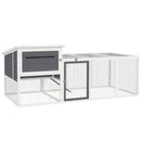 Pollaio da Giardino con Nido per Cova e Area Esterna 214x101x 91,5 cm Grigio  