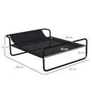 Lettino Brandina per Cani Medi e Grandi 106x81x33 cm Rialzato con Poggiatesta da Esterno in Tessuto a Rete Nero      