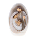 Set 2 Statuina Natalizia Natività Ovale 12 cm in Resina
