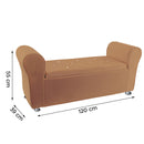 Panca Scendiletto Pouf Contenitore 120x39x55 cm in Tessuto Effetto Velluto Tortora