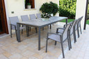 Tavolo Allungabile Portland 175/235x100x75 h cm in Alluminio Taupe