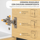 Libreria con Scaffali 5 Ripiani 63x22x166 cm in Legno e Metallo Bianco e Naturale