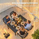 Stufa a Pellet da Esterno 13 kW 53x25x141 cm con Tubo in Metallo e Vetro Nero      