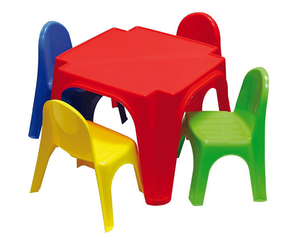Set Tavolo con 4 Sedie per Bambini in Plastica Multicolore acquista