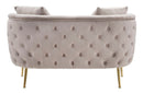Divanetto Bucarest Grigio 127x74x73 cm Legno e Spugna e Tessuto e Metallo Grigio e Oro