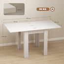 Tavolo Allungabile per 4-6 Persone 140x80x77,5 cm in Truciolato e Acciaio Bianco Effetto Legno      