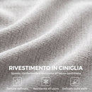 Divano 3 Posti Arrotondato Senza Struttura 244x95x70 cm con Seduta Ampia in Ciniglia Grigio Chiaro      