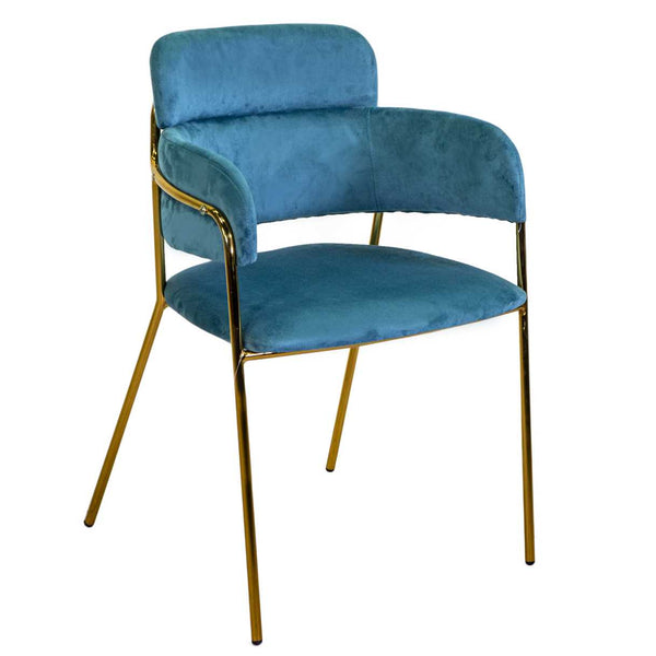 Sedia Imbottita 52x52xh79 cm in Tessuto Velluto Hannover Blu online