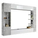 Parete Attrezzata Mobili Soggiorno Mobile TV Libreria Pensile e Mobile a Colonna TFT Akira 2 Bianco e Cemento