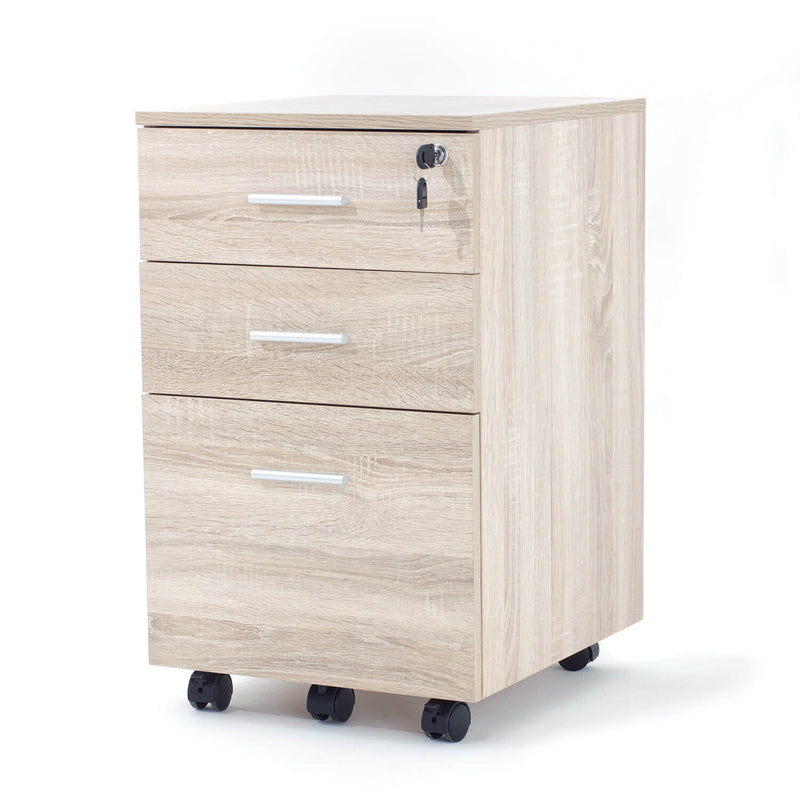 Cassettiera con Ruote 3 Cassetti  in Mdf Chest Rovere