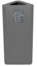 Pattumiera Per Raccolta Rifiuti 38x38xh80 cm In Acciaio Verniciato con Pittogramma Magnetico Grigio