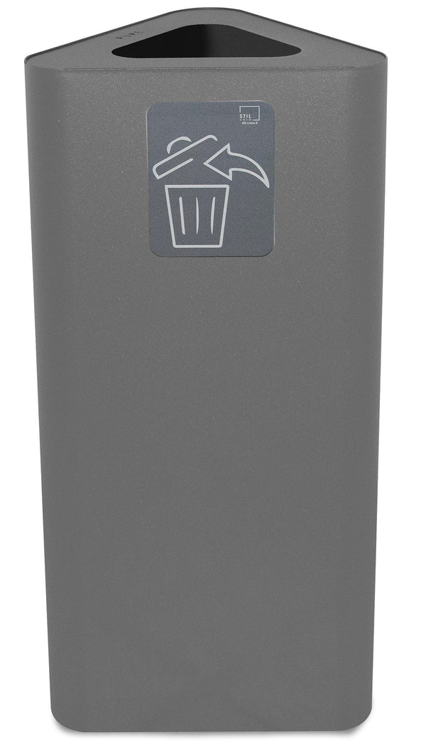 acquista Pattumiera Per Raccolta Rifiuti 38x38xh80 cm In Acciaio Verniciato con Pittogramma Magnetico Grigio