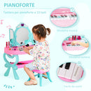 Specchiera Giocattolo per Bambini  49,5x23x66 cm Tavolo per Trucco Blu e Rosa