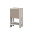 Comodino 1 Anta 30x30x55 cm in MDF Ema Bianco Tortora