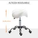 Sgabello per Estetista Parrucchiere Salone Seduta Sella Crema 52×53×49-61 cm 