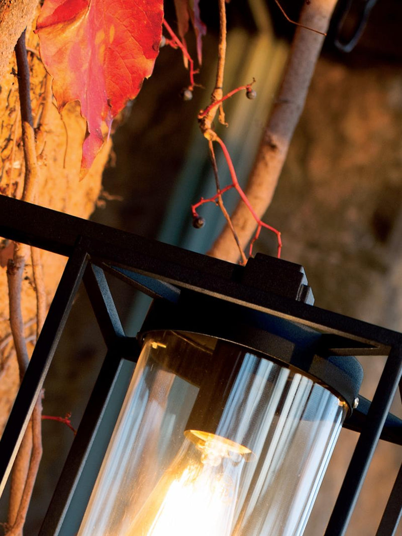 Lampada a Sospensione da Esterno E27 in Alluminio Sovil Nero