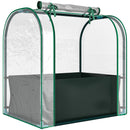 Mini Serra 68x50x70 cm con Aiuola per Coltivazione e Porta Avvolgibile in Acciaio e PP Verde Scuro      