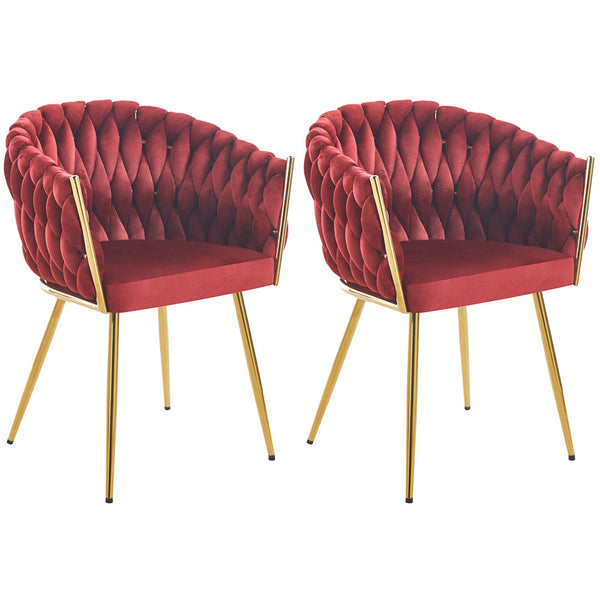 Set 2 Sedie per Sala da Pranzo e Ufficio in Velluto Rosso Scuro Sedia Ergonomica online