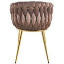 Set 2 Sedie per Sala da Pranzo e Ufficio in Velluto Marrone Sedia Ergonomica