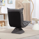 Poltrona per Salotto Girevole 62x70x95 cm con Schienale Regolabile in 5 Posizioni in Effetto Velluto Grigio      