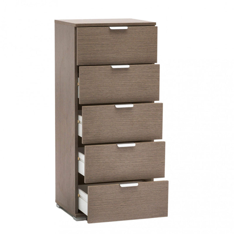 Mobiletto 5 Cassetti Rovere Grigio 45x38x103 h cm in Truciolare bilaminato Rovere grigio