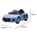 Macchina Elettrica per Bambini 12V Licenza Ufficiale Audi R8 New Spyder con Telecomando e Sedile in pelle Blu