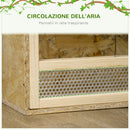 Terrario per Rettili 60x29,5x29,5 cm con Porte in Vetro Scorrevoli e Pannelli in Rete in Legno  