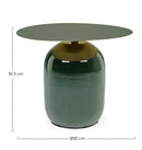 Tavolino Nalima Verdone D50 Rotondo in Metallo