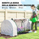 Serra da Giardino a Tunnel 200x100x80 cm in Acciaio e con Copertura in PVC Bianco      
