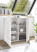 Credenza Mobile Soggiorno 2 Ante in Melaminico 120x42x110cm TFT Blossom Bianca