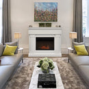 Camino Elettrico da Pavimento Effetto Fiamma 1800W Taylor Bianco