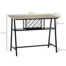 Tavolo Bar con Portabottiglie 120x60x91 cm in Truciolato e Acciaio Nero