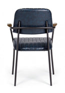 Set 2 Sedie Imbottite 60x63x81 cm Nelly in Ecopelle Blu Vintage