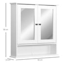 Specchiera da Bagno 2 Ante in MDF Bianco 56x13x58 cm 