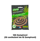 Set 100 Zampironi Antizanzare a Spirale in Critronella Bio con Supporto in Metallo