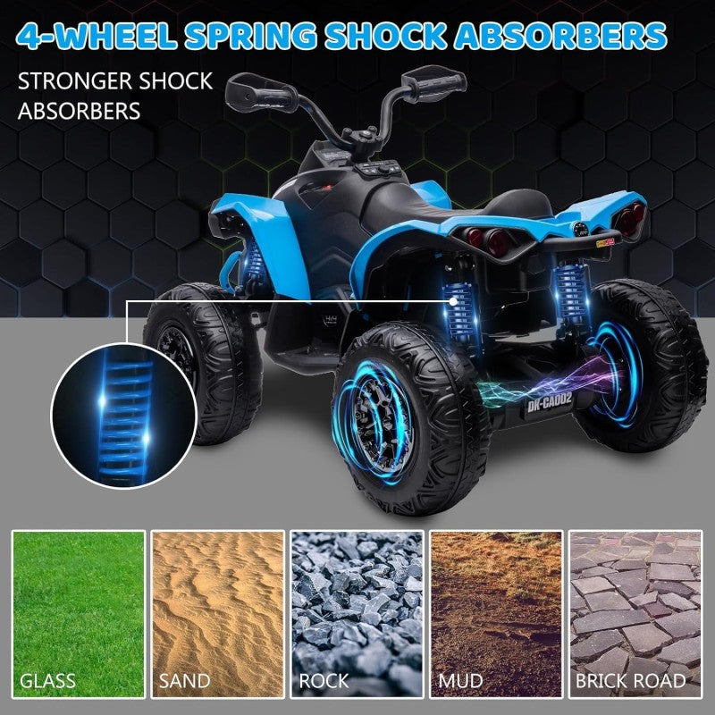 Quad Elettrico per Bambini Licenza Can-Am Renegade 12V ATV Telecomando e Ammortizzatori Blu  