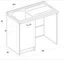Lavatoio e Coprilavatrice 109x60x89cm Asse in Termoplastico Montegrappa Marella Bianco Sinistro con Cesto