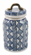 Barattolo Ø11x20 cm in Gres VdE Tivoli 1996 Masai Blu e Bianco