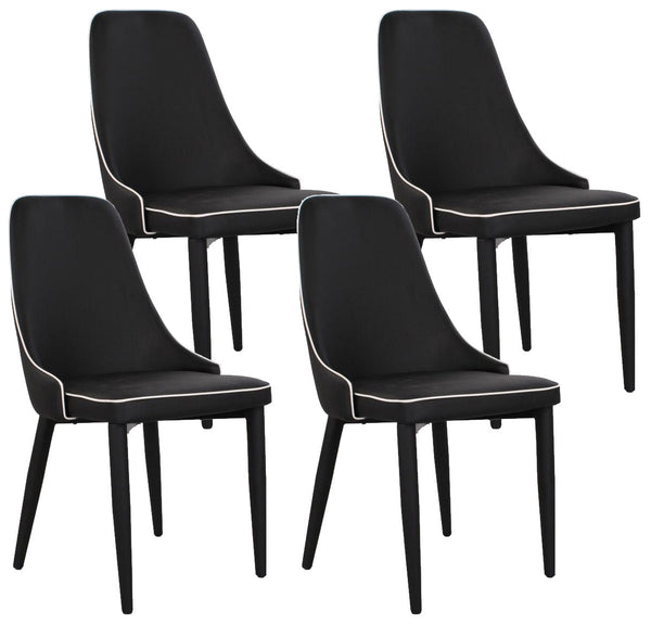 Set 4 Sedie 47x45x46 cm in Similpelle da Interno Nero online